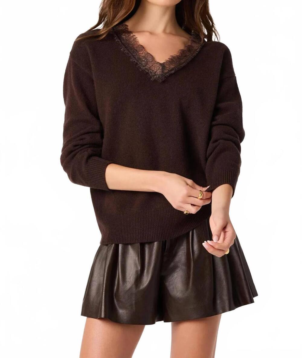 NEW ASTR jaydn knit sweater in brown